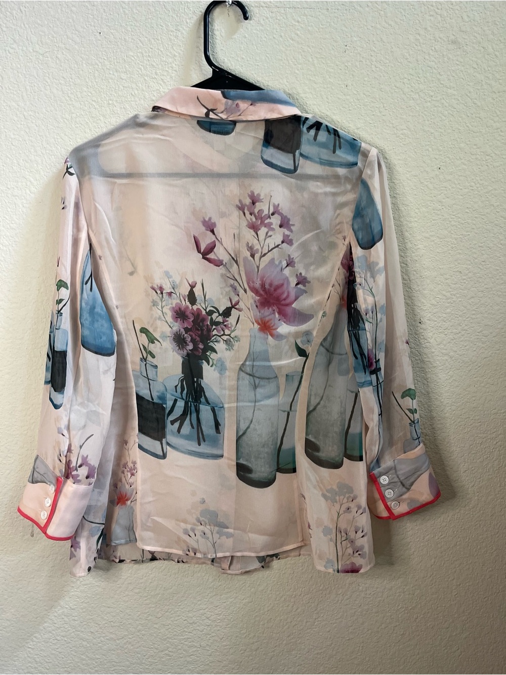Ted Baker London “Just for You” Sheer Floral Blouse | Size 3 | Romantic Button F - Picture 6 of 6
